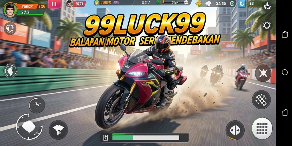 Tampilan gameplay balapan motor yang seru di 99LUCK99.