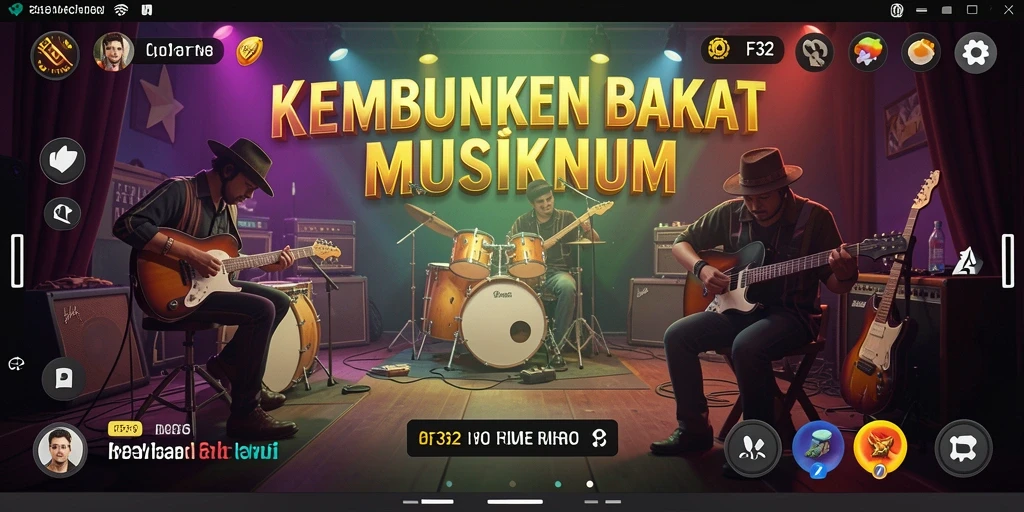 Screenshot F32 menampilkan gameplay seru dengan berbagai fitur musik interaktif.