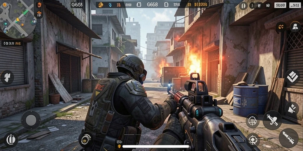 Screenshot G668 menampilkan aksi seru dalam permainan TPS.