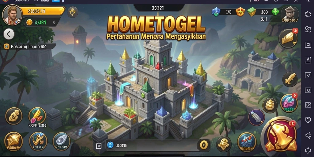 Tampilan gameplay HOMETOGEL yang menegangkan dalam Tower Defense.