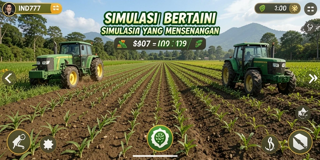 Tangkapan layar gameplay <strong>IND777</strong> menunjukkan kegiatan bertani yang menarik.
