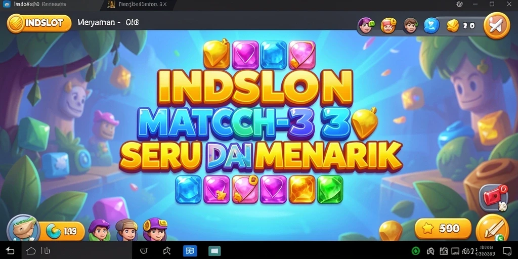 Tampilan gameplay seru dari INDSLOT dengan elemen Match-3.