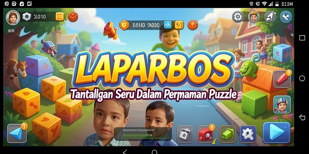 Screenshot utama LAPARBOS menunjukkan gameplay menarik dan tantangan puzzle.