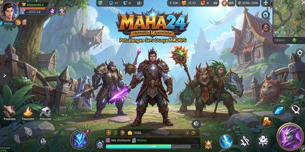 Screenshot utama MAHA24 menampilkan aksi pertempuran yang seru dan grafis yang menakjubkan.