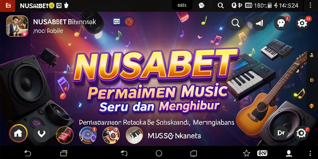 Tampilan antarmuka gameplay <strong>NUSABET</strong> dengan berbagai pilihan lagu dan tantangan.