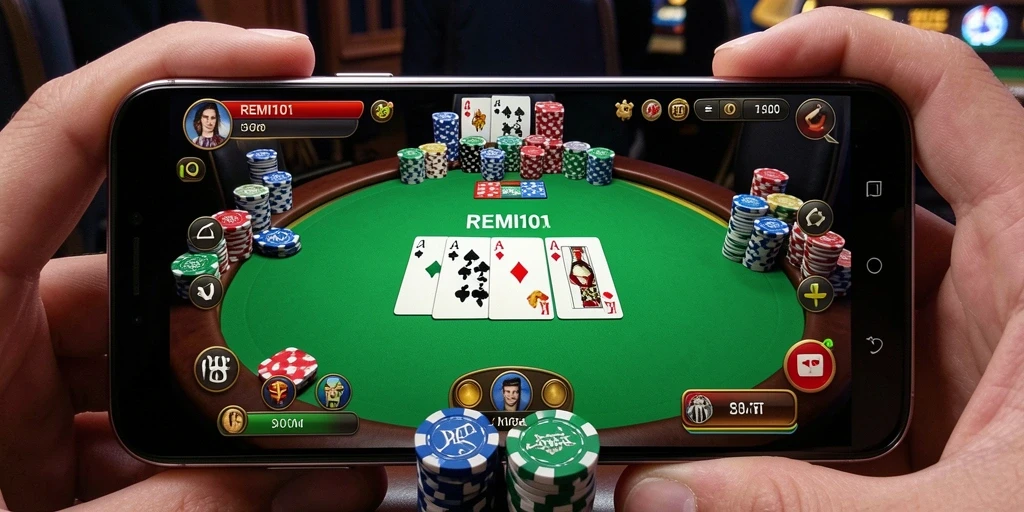 Tampilan menarik gameplay Poker di REMI101.