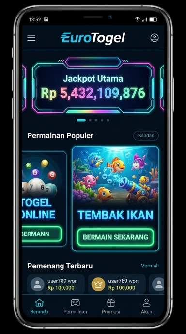 Screenshot aplikasi eurotogel menampilkan katalog lengkap APK.